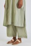 Buy_Lajjoo C_Green Silk Embroidered Resham Raised Neck Srija Floral Kurta With Pant _Online_at_Aza_Fashions