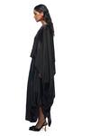 Buy_AK-OK_Black Silk Embellished Beads Round Flaming Cape With Lungi Skirt  _Online_at_Aza_Fashions