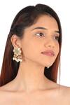 Shop_Riana Jewellery_Green Glitter Mozanite Stone And Bead Embellished Necklace Set _at_Aza_Fashions