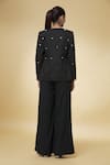 Shop_Varsha Wadhwa_Black Embroidered Pearl Shawl Collar Denim Jacket With Work  _at_Aza_Fashions