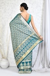 Shop_Nazaakat by Samara Singh_Green Cotton Silk Woven Botanical Saree With Running Blouse_at_Aza_Fashions