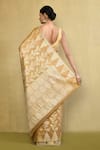 Shop_Nazaakat by Samara Singh_Beige Cotton Silk Woven Floral Jaal Saree With Running Blouse_at_Aza_Fashions