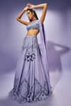 Shop_SAMMOHI BY MOKSHA AND HIRAL_Purple Blouse And Lehenga Dupion Silk Hand Embroidery Crystals Asymmetric With _Online_at_Aza_Fashions