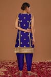 Shop_Preeti S Kapoor_Blue Kurta And Pant Dupion Embroidered Gota Notched Set _at_Aza_Fashions