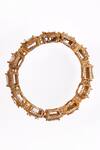 Buy_Preeti Mohan_Gold Plated Stones Embellished Geometric Bangle _Online_at_Aza_Fashions