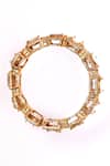 Shop_Preeti Mohan_Gold Plated Stones Embellished Geometric Bangle _Online_at_Aza_Fashions