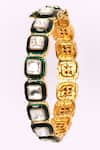 Buy_Preeti Mohan_Green Stones Studded Bangles- Set Of 2 _Online_at_Aza_Fashions