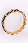 Shop_Preeti Mohan_Green Stones Studded Bangles- Set Of 2 _Online_at_Aza_Fashions