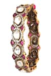 Buy_Preeti Mohan_Red Stones, Rhinestones Ruby Embellished Bangles- Set Of 2 _Online_at_Aza_Fashions