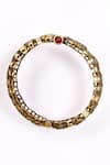 Shop_Preeti Mohan_Red Stones, Rhinestones Ruby Embellished Bangles- Set Of 2 _Online_at_Aza_Fashions