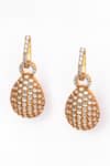Preeti Mohan_Gold Plated Stones Studded Drop Earrings _Online_at_Aza_Fashions