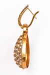 Shop_Preeti Mohan_Gold Plated Stones Studded Drop Earrings _Online_at_Aza_Fashions