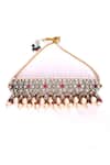 Buy_Preeti Mohan_Red Pearls, Stones, Rhinestones Ruby Studded Necklace Set _Online_at_Aza_Fashions