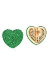 Kaj Fine Jewellery Green Stones 18kt Yellow Gold Tsavorite Heart Studs Online at Aza Fashions Kaj Fine Jewellery_Green Stones 18kt Yellow Gold Tsavorite Heart Studs_Online_at_Aza_Fashions