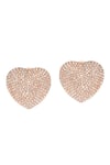 Shop_KAJ Fine Jewellery_Gold Cut Diamonds 18kt Yellow Heart Studs _at_Aza_Fashions