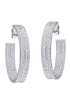 Shop_KAJ Fine Jewellery_White Full Cut Diamonds 18kt Gold Oval Hoops _at_Aza_Fashions