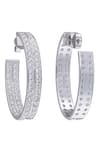 Buy_KAJ Fine Jewellery_White Full Cut Diamonds 18kt Gold Oval Hoops _Online_at_Aza_Fashions