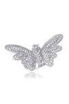 Shop_Kaj Fine Jewellery_White Imitation Diamonds 18kt Gold Butterfly Cut Pave Ring_at_Aza_Fashions