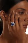 Buy_KAJ Fine Jewellery_Blue Tanzanite 18kt White Gold Diamond Ring_at_Aza_Fashions