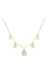 Shop_KAJ Fine Jewellery_Yellow Uncut Diamonds 18kt Gold Delicate Tear Drop Necklace _at_Aza_Fashions