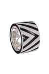 Buy_KAJ Fine Jewellery_Black Full Cut Diamonds 18kt White Gold Enamelled Zebra Ring