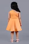 Shop_Shining Kanika_Orange Neoprene Embroidered Pearl One-shoulder Embellished Bow Dress  _at_Aza_Fashions