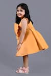 Shining Kanika_Orange Neoprene Embroidered Pearl One-shoulder Embellished Bow Dress  _Online_at_Aza_Fashions