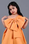 Buy_Shining Kanika_Orange Neoprene Embroidered Pearl One-shoulder Embellished Bow Dress  _Online_at_Aza_Fashions