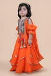 Shining Kanika_Orange Georgette Embroidered Sequin Top Layered Lehenga Set _Online_at_Aza_Fashions