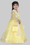 Shining Kanika_Yellow Organza Embellished Gota Striped Anarkali Dupatta Set  _Online_at_Aza_Fashions