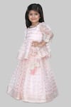 Shining Kanika_Pink Organza Embellished Gota Stripe Lehenga Blouse Set _Online_at_Aza_Fashions