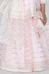 Shop_Shining Kanika_Pink Organza Embellished Gota Stripe Lehenga Blouse Set _Online_at_Aza_Fashions
