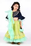 Buy_Shining Kanika_Blue Georgette Brazen Embellished Ruffled Lehenga Blouse Set  _at_Aza_Fashions