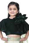 Shining Kanika_Green Blousevelvet Embroidery Sequin Helix Prism Lehenga Blouse Set  _Online_at_Aza_Fashions