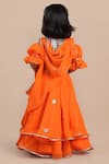 Shop_Shining Kanika_Orange Georgette Embroidered Sequin Top Layered Lehenga Set _at_Aza_Fashions