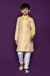 Buy_Samyukta Singhania_Yellow Kurta Brocade Woven Floral Set _Online_at_Aza_Fashions