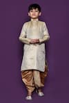 Buy_Samyukta Singhania_Gold Kurta Brocade Woven Geometric Pattern And Dhoti Pant Set _at_Aza_Fashions