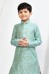 Buy_Samyukta Singhania_Green Brocade, Silk Floral Woven Motif Kurta And Patiala Pant Set _Online_at_Aza_Fashions