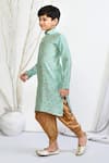 Samyukta Singhania_Green Brocade, Silk Floral Woven Motif Kurta And Patiala Pant Set _at_Aza_Fashions