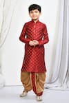 Buy_Samyukta Singhania_Maroon Kurta Brocade Woven Floral Dhoti Pant Set _at_Aza_Fashions