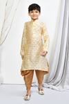 Buy_Petite Pomme_Beige Brocade, Silk Embroidery Floral Woven Kurta Patiala Pant Set _Online_at_Aza_Fashions