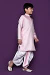 Shop_Samyukta Singhania_Pink Kurta Brocade Woven Floral Pastel Dhoti Pant Set _Online_at_Aza_Fashions