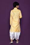 Shop_Petite Pomme_Yellow Brocade, Silk Embroidery Woven Kurta Dhoti Pant Set _at_Aza_Fashions
