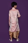 Shop_Samyukta Singhania_Pink Kurta Brocade Woven Geometric Pattern And Dhoti Pant Set _at_Aza_Fashions