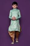 Buy_Petite Pomme_Green Brocade, Acrylic, Silk Floral Pattern Woven Kurta Patiala Pant Set_Online_at_Aza_Fashions