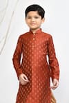 Buy_Samyukta Singhania_Orange Kurta Brocade Woven Floral Motif Dhoti Pant Set _Online_at_Aza_Fashions