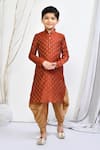 Buy_Samyukta Singhania_Orange Kurta Brocade Woven Floral Motif Patiala Pant Set _at_Aza_Fashions