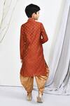 Shop_Samyukta Singhania_Orange Kurta Brocade Woven Floral Motif Patiala Pant Set _at_Aza_Fashions