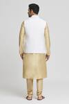 Shop_Arihant Rai Sinha_Off White Bamboo Solid Bundi Kurta Set _at_Aza_Fashions