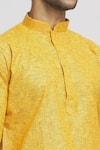 Arihant Rai Sinha_Orange Kurta Cotton Textured Pattern Full Sleeve Set_at_Aza_Fashions